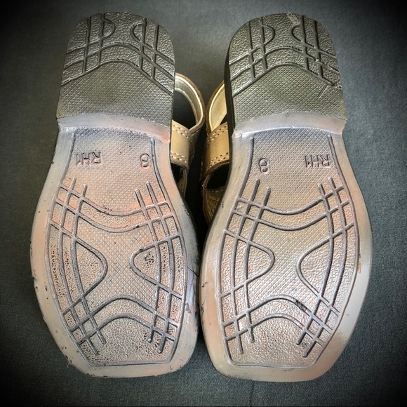 Toddler Pakistani Peshawari Chapal Sandal Thread Embroidered Gold/Brown - Picture 6 of 6